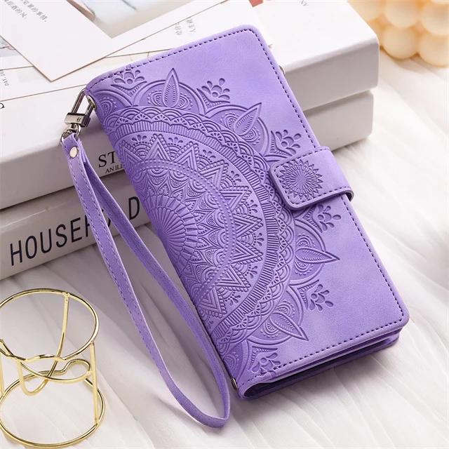 Embossing Wallet Case For Xiaomi Mi 14T 13 Ultra Lite 13T 12T 11T 10T Poco X5 F5 X3 F3 F4 C65 F6 M6 Pro Lanyard Leather Cover