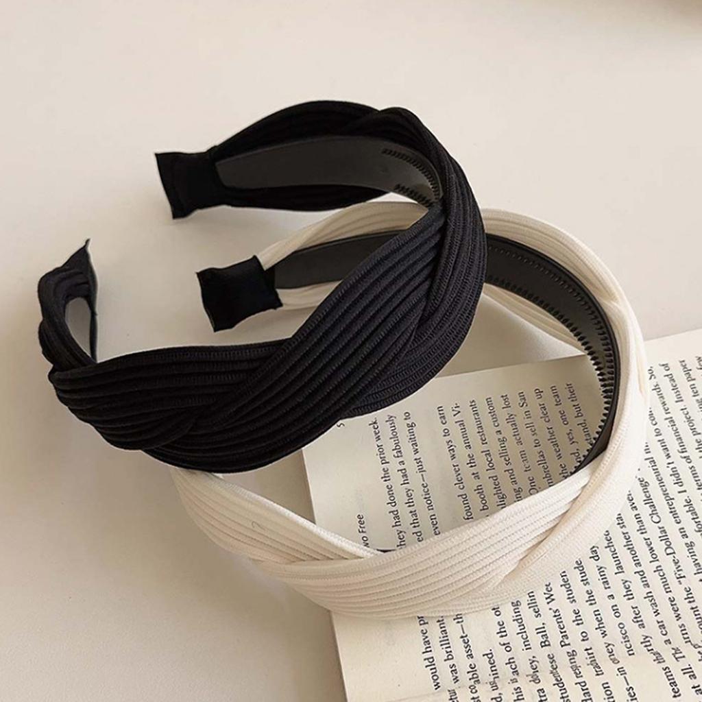 PROLY New Fashion Headband For Women Handmade Braided Turban Solid Color Hairband Spring Summer Headwear Hair Accessories