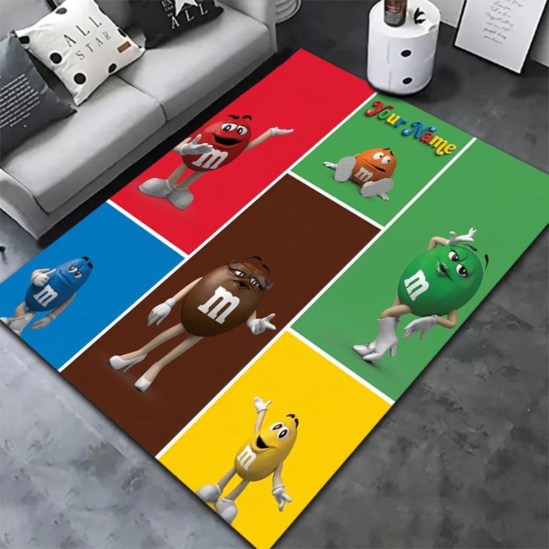 M&M's Custom Name Carpet Rug for Living Room Bedroom Home Sofa Decoration,Kids play Non-slip Floor Mat