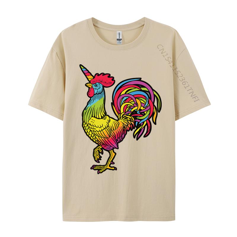 Chicken Unicorn Rainbow Rooster Unicorn Tshirts Male Top Tshirts Special Cotton Tops T Shirt Slim Fit Graphic T Shirts
