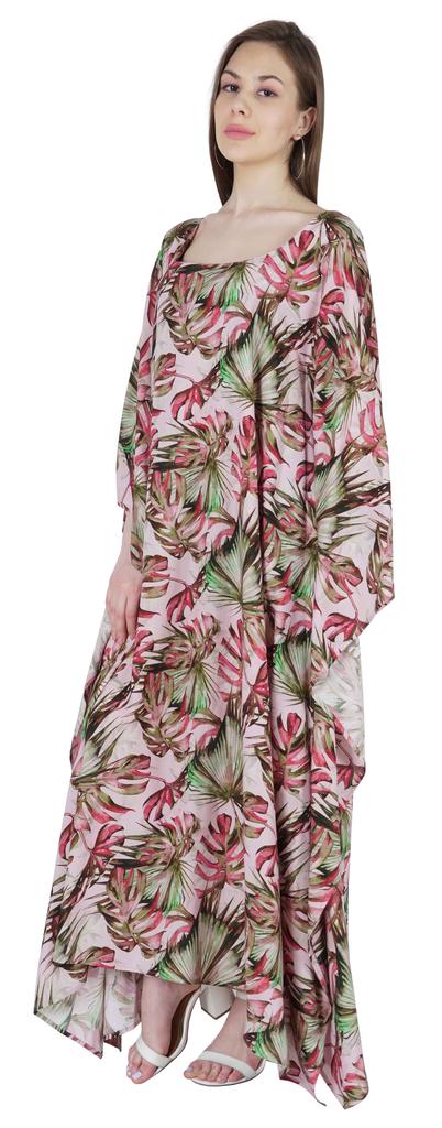 Moomaya Long Kaftan Maxi Dress For Women  s Kimono Sleeves Beachwear Cover Up Plus Size
