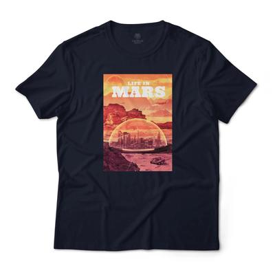 Life In Mars Sci-Fi Retro Art Aesthetic Graphic T-T-Shirt Lightweight Cotton