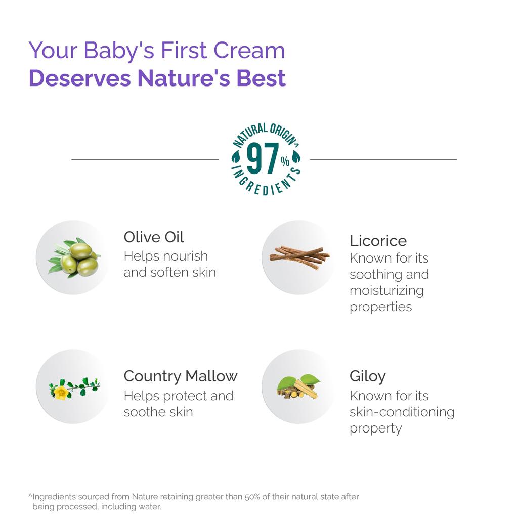 Himalaya Gentle Baby Cream 200ml with Olive Oil, Giloy & Licorice | pH 5.5 | No. 1 Doctor Recommended Baby Cream | Hypoallergenic | Nourishing Baby