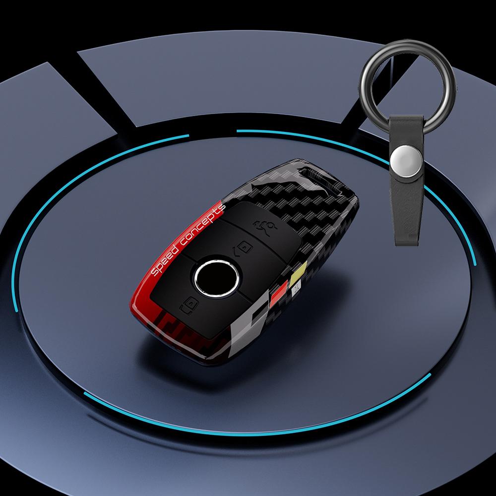 ABS Carbon Car Key Case Cover for Mercedes Benz E C S GLC Class E200 E400 E63 W213 S550 S560 C260 A200 Key Shell Protector