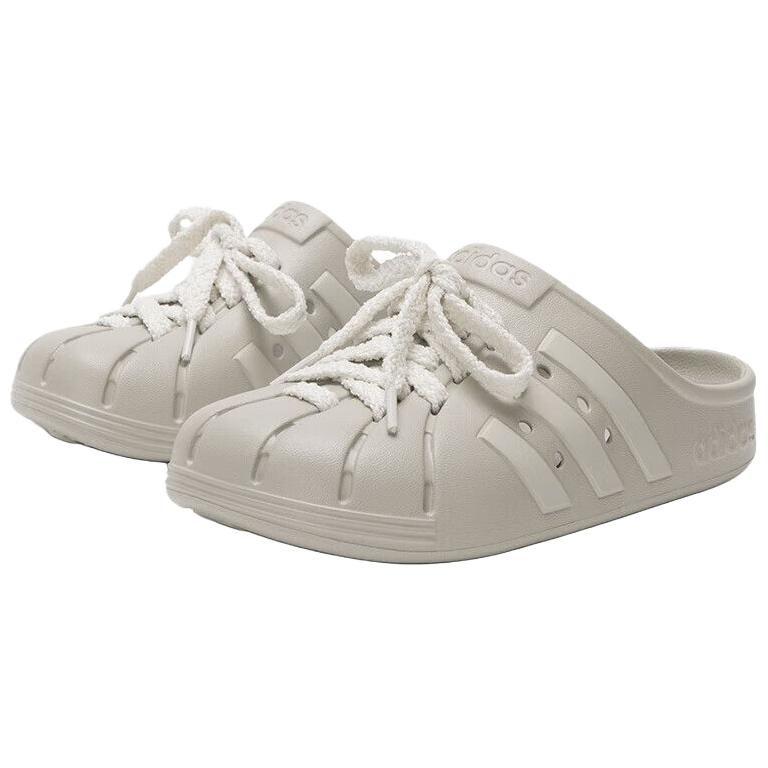 adidas ADILETTE CLOGS Rutschfeste Geschlossene Zehen Hausschuhe Unisex Grau JQ2118