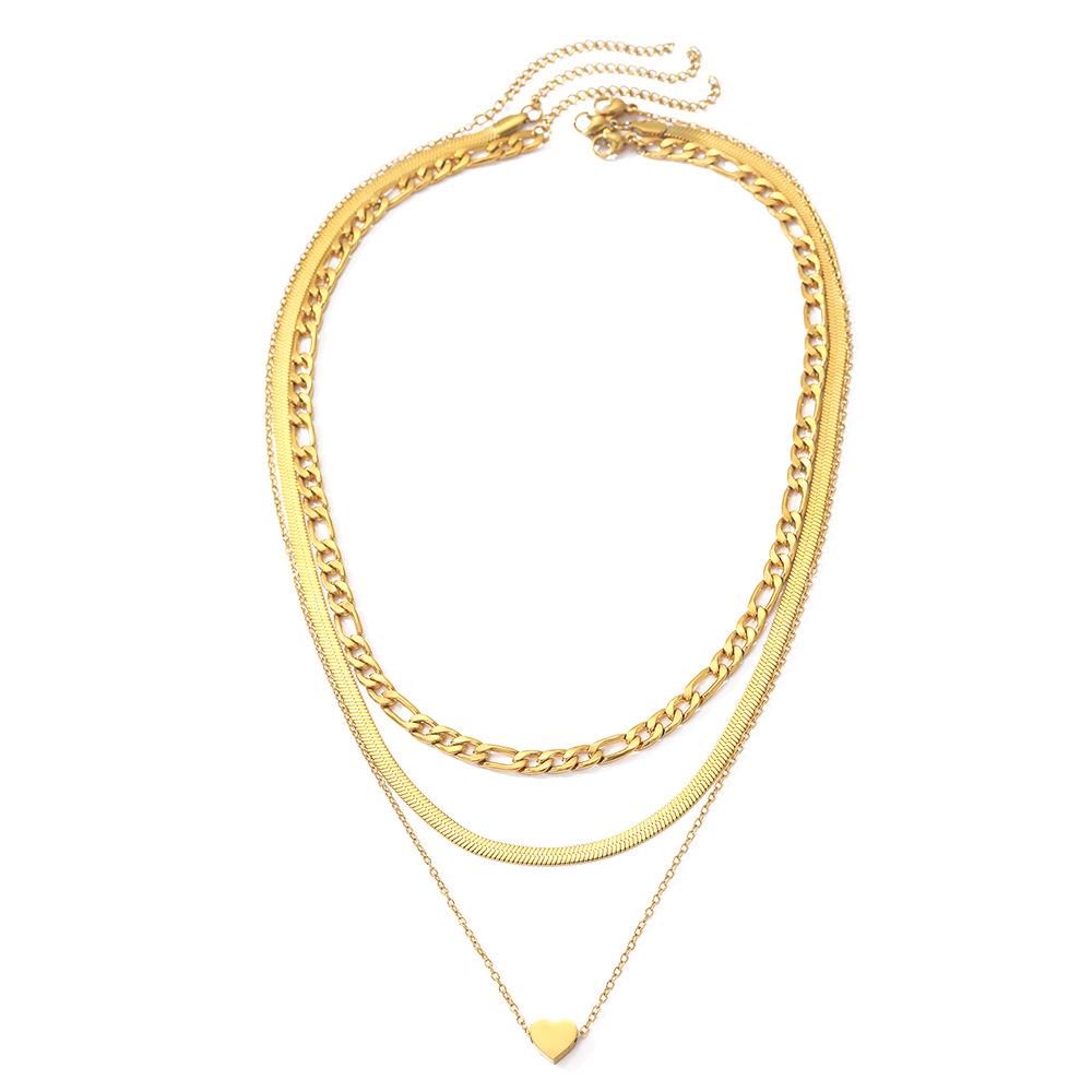 Exaggerated Heart Pendant Multi-Layer Necklace - Light Luxury, Unique Style