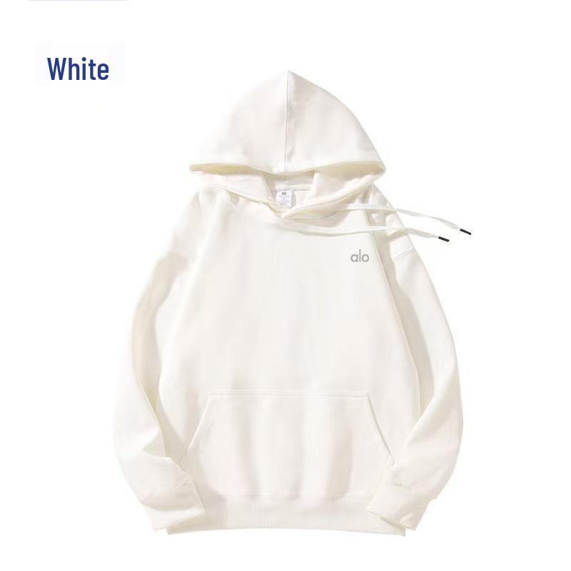 Alo Yoga Grenzüberschreitendes versilbertes Kapuzensweatshirt: Lässiger lockerer Komfort-Pullover für Herren und Damen für Herbst und Winter