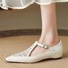 Fashion New Spring/Summer Women Pumps Shoes for Women Fashion Hollow Out Square Toe Shoes Mary Jane Shoes Women Internal Elevation