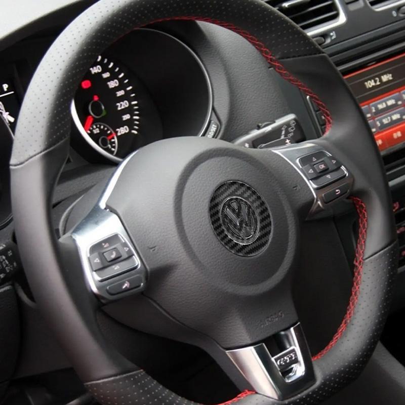 FD02-Car Styling Steering Wheel Logo Decoration Stickers For Volkswagen GTI Polo Golf Passat Scirocco Jetta Beetle Tiguan Accessories