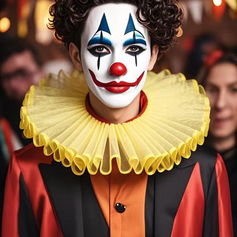 Colorful Exaggerated Ralph Collar Clown Costume Cosplay Collar Detachable Neck Ruffle Fake Collar Performance Props