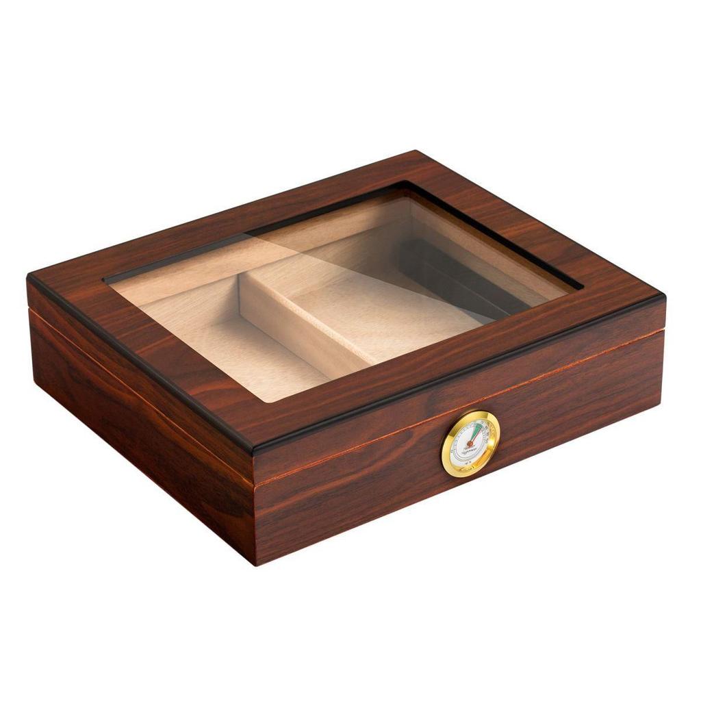 Qie Long Portable Large Capacity Cedar Wood Cigar Humidor Box