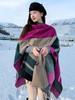 Winter Scarf Women Ladies Layers Poncho Elegant Plaid Tassel Wraps Shawl Casual Warm Scarve Capa Para Mujer Pashmina Cloak New