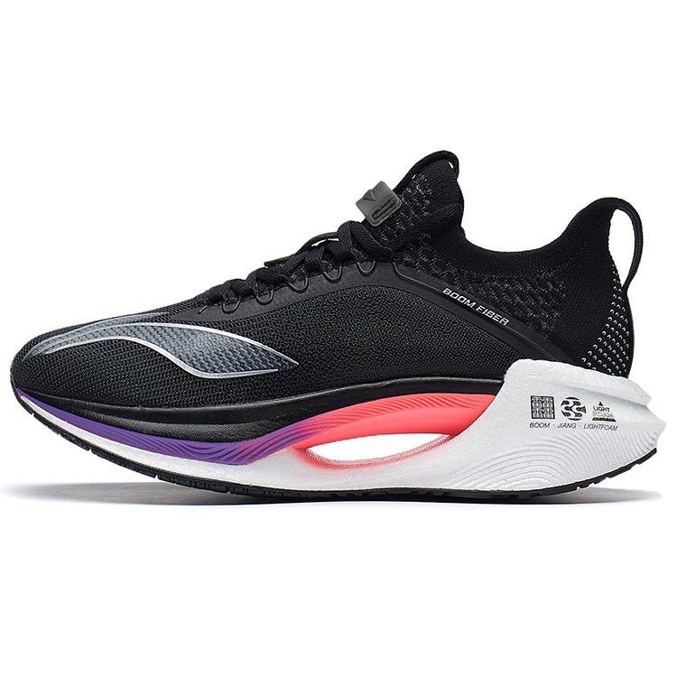 New LINING Jueying Essential Running Shoes Men Low Top Black/Silver/Pink/Purple ARRS007-1