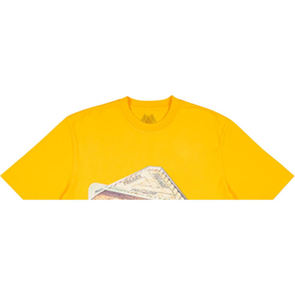 Palace Plow Mans T-Shirt Citrus Triangle Sandwich Pattern Short Sleeve T-Shirt Unisex T-Shirt Yellow PAL-SS18-066