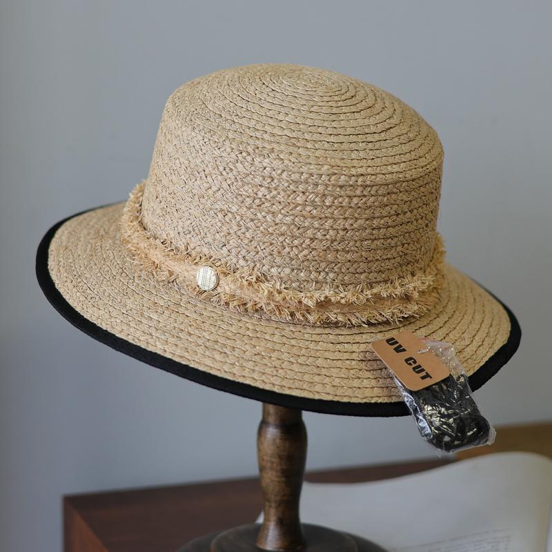 

Маленькая стандартная ретро шляпа из плетеной лафитовой соломы с плоскими полями, женская летняя солнцезащитная шляпа для морского отдыха и пляжа, шляпа с плоским верхом Adult Adjustable