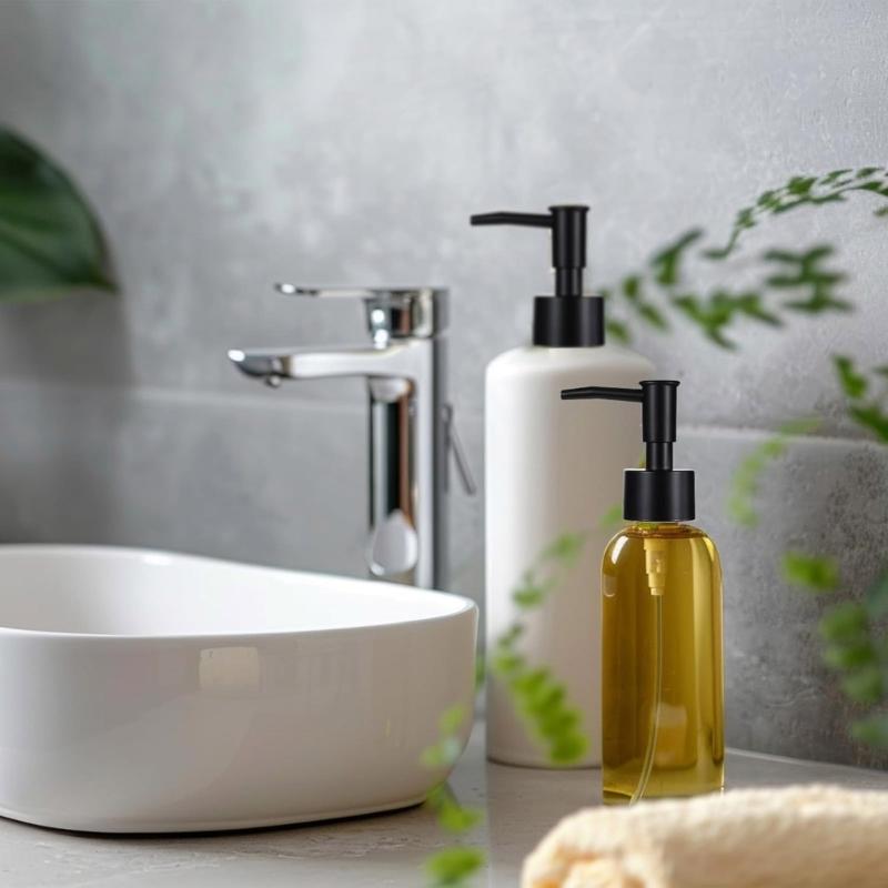 Reusable Soap Pump Heads Easy Installation Soap Dispenser Pump Plastic Texture Suitable for Various Neck Size Bottles