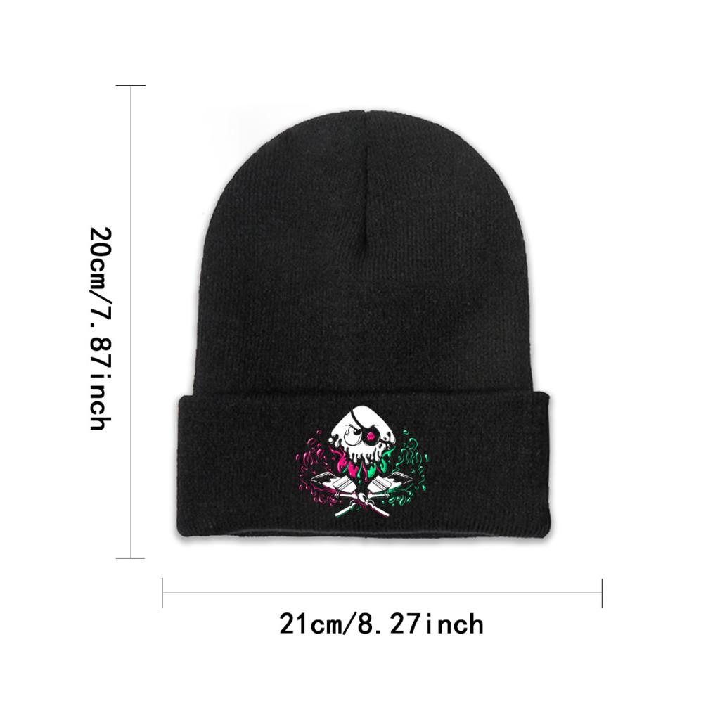 Jolly Inker  Splatoon Knitted Hat Beanies Winter Hat Warm Polyester  Street Ink Kid Game Squid Cap Unisex Women