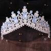 DIEZI 10 Colors Baroque Luxury Opal Rhinestone Crystal Tiara For Women Wedding Party Elegant Bridal Bride Crown Hair Accessories