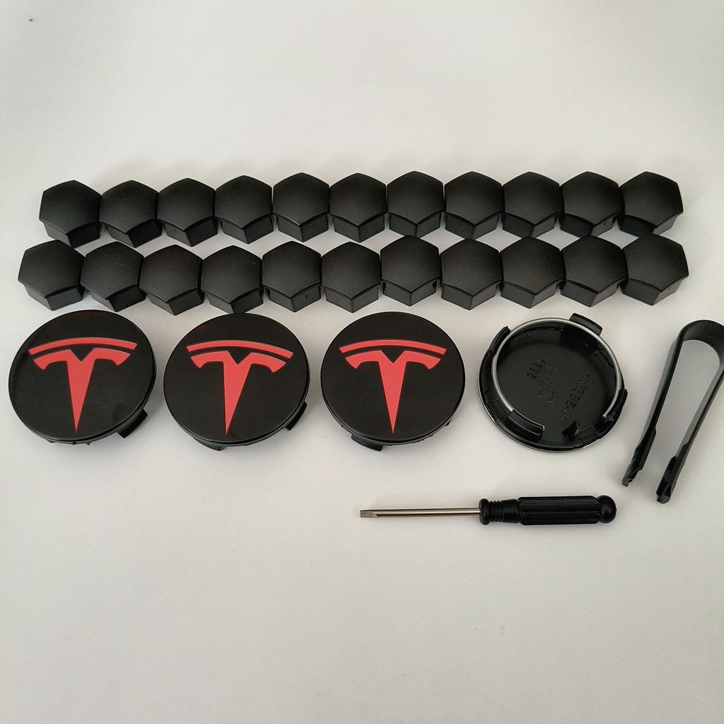 AABLV1 30PCS 26PCS 4PCS for  Tesla Model 3 Y  S/X Model Y Juniper Car Wheel Center Hub Decorative Caps Badge Lug Nut Protective Cover