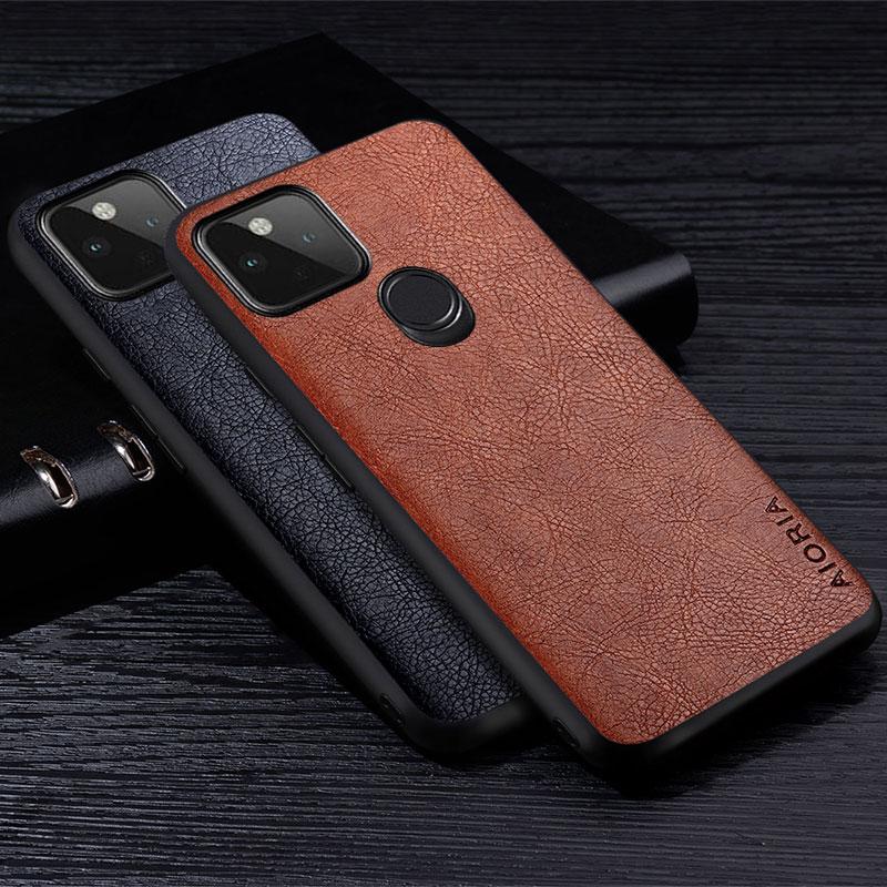 Kožené pouzdro s texturou liči pro Google Pixel 5 4A 5A 5G 4 XL Prémiový ochranný zadní kryt v obchodním stylu pro telefon Pixel 4a 5g