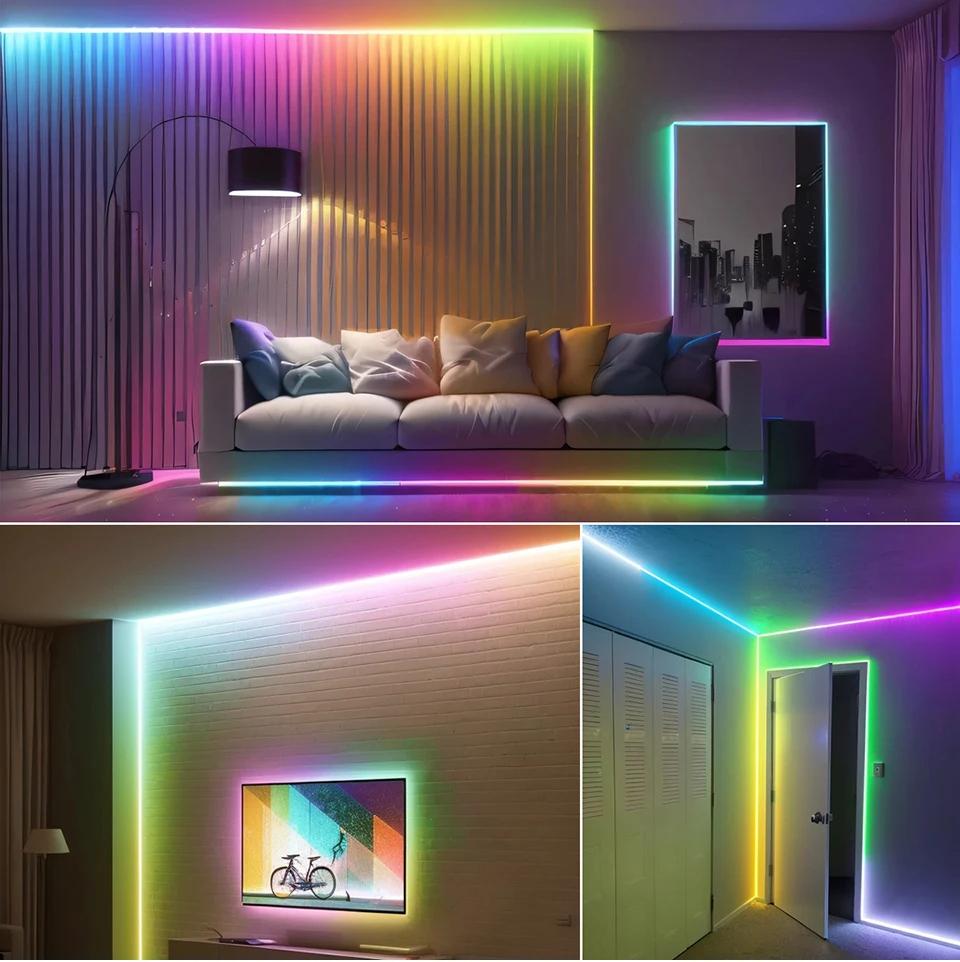 5V RGB Neon LED Strip Light Waterproof Flexible USB Neon Tape with Bluetooth APP & Remote for TV Backlight DIY Gaming Decor