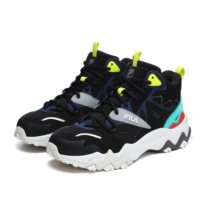 Fila X Magic Stick Collaboration Fashion Retro Mid-Top Dad Shoes Men Sneaker Black F12M242123FBK