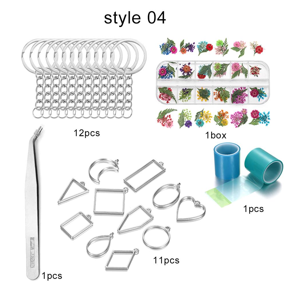 

Наборы для изготовления ювелирных изделий «сделай сам», набор силиконовых форм из смолы, полый клей, пустая подвеска, базовые настройки, набор инструментов для изготовления ювелирных изделий из сушеных цветов Style 04