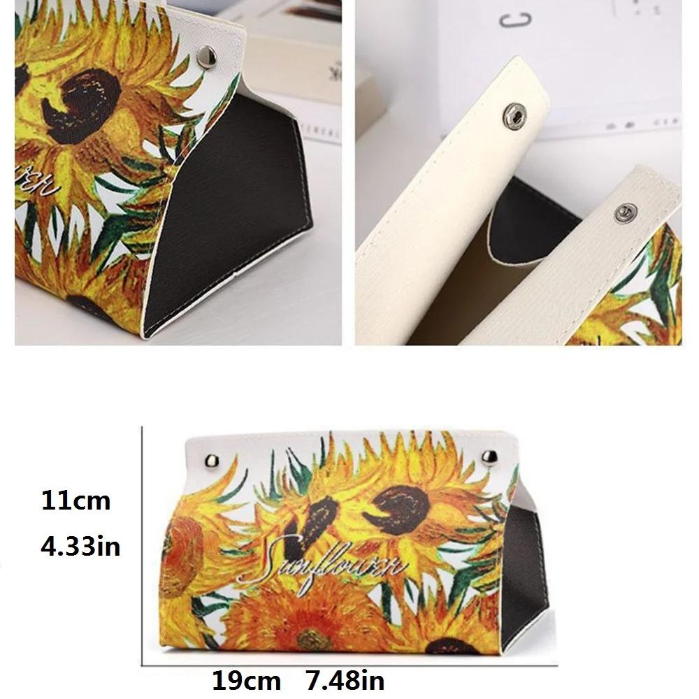 Black Leather Tissue Box Napkin Holder Car Tissue Box Home Living Room Holder Case Storage Hotel Household Home Storage