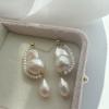 New White Pearl Stud Earrings Big Water Drop Pearl Earrings Big Baroque Design Retro Temperament Generous