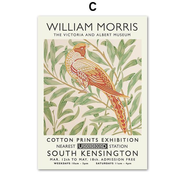 William Morris Wall Art Swan Owl Bird Leaf Flower Canvas Painting Nordic Posters and Prints Wall Pictures for Living Room Decor No Frame