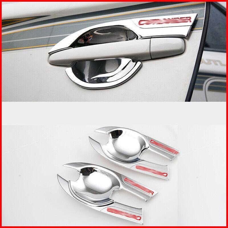 For Mitsubishi Outlander 16-18 4 PCS ABS Chrome Door Handle Bowl Trim Cover