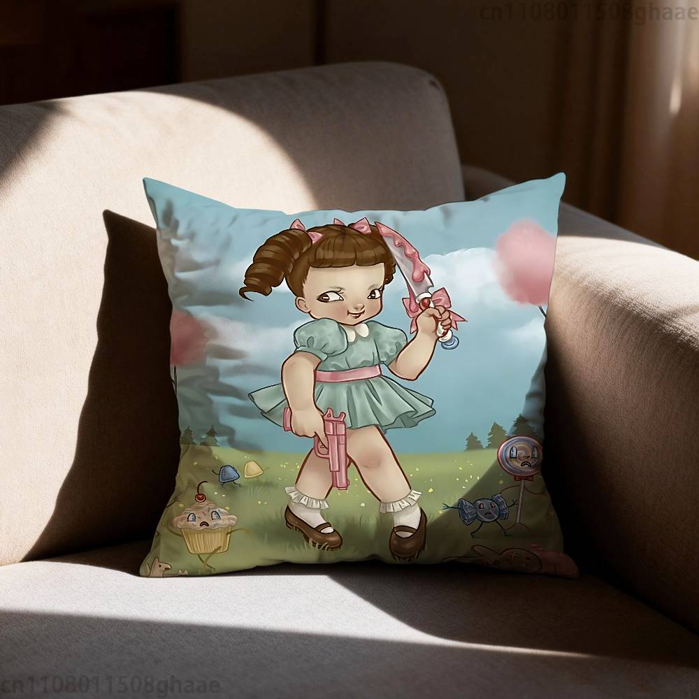 MMelanie Martinez Singer Pillow Case Square DoubleSided Printing Short Plush Sofa Cushion Cover Bedroom Bedside Pillow