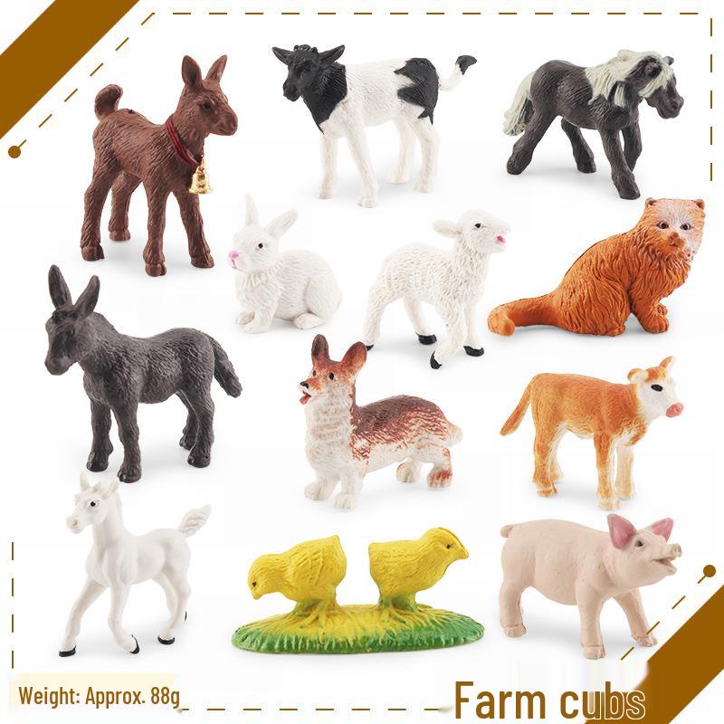 Cross-Border Farm Animal Miniature Model Set: Chickens, Ducks, Geese, Cows, and More