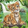 CRYSTAL ART Kit Card Diamond Embroidery 18x18cm Baby Tiger