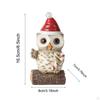 Christmas Owl Sculpture Big Eyes Statue with Light House Decor Craft Figurine for Desktop