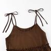 Spring/Summer new European and American sexy spaghetti camisole dress, salt-style vacation loose cotton-linen A-line skirt