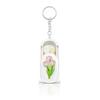 Waterproof Keychain Pill Organizer Tulip Pattern Portable Compact Pill Case Small for Outdoor Activities Daily Medication Carry