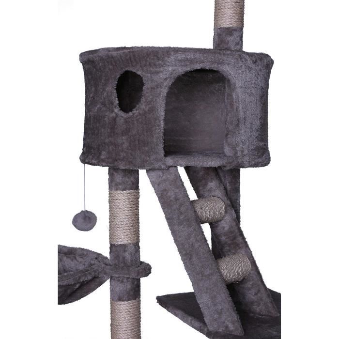Arbre à Chat - Dibea - KB00407 - Griffoir/Centre d'Activités - Gris Clair - 240-260 cm
