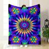 Un mandala floreale vibrante e simmetrico con colori al neon e petali luminosi. coperta per tutte le stagioni coperta per pausa pranzo regalo