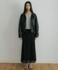 Lingseoul [Select Length] Lace Banding Skirt-Black (Midi/Long)