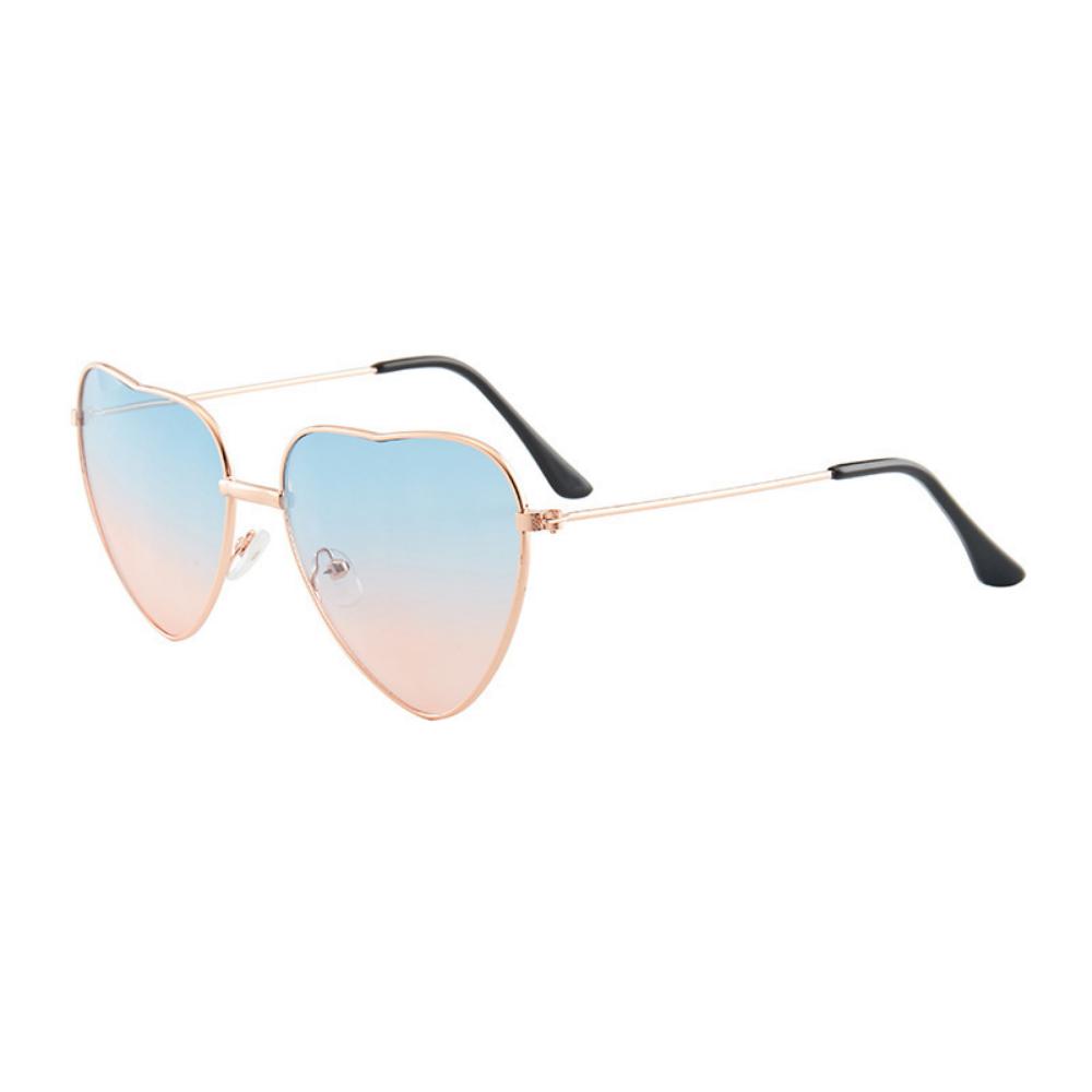 New Retro Metal Love Sunglasses, Peach Heart Ocean Piece Sunglasses Women's Heart-shaped Fashion Sunglasses