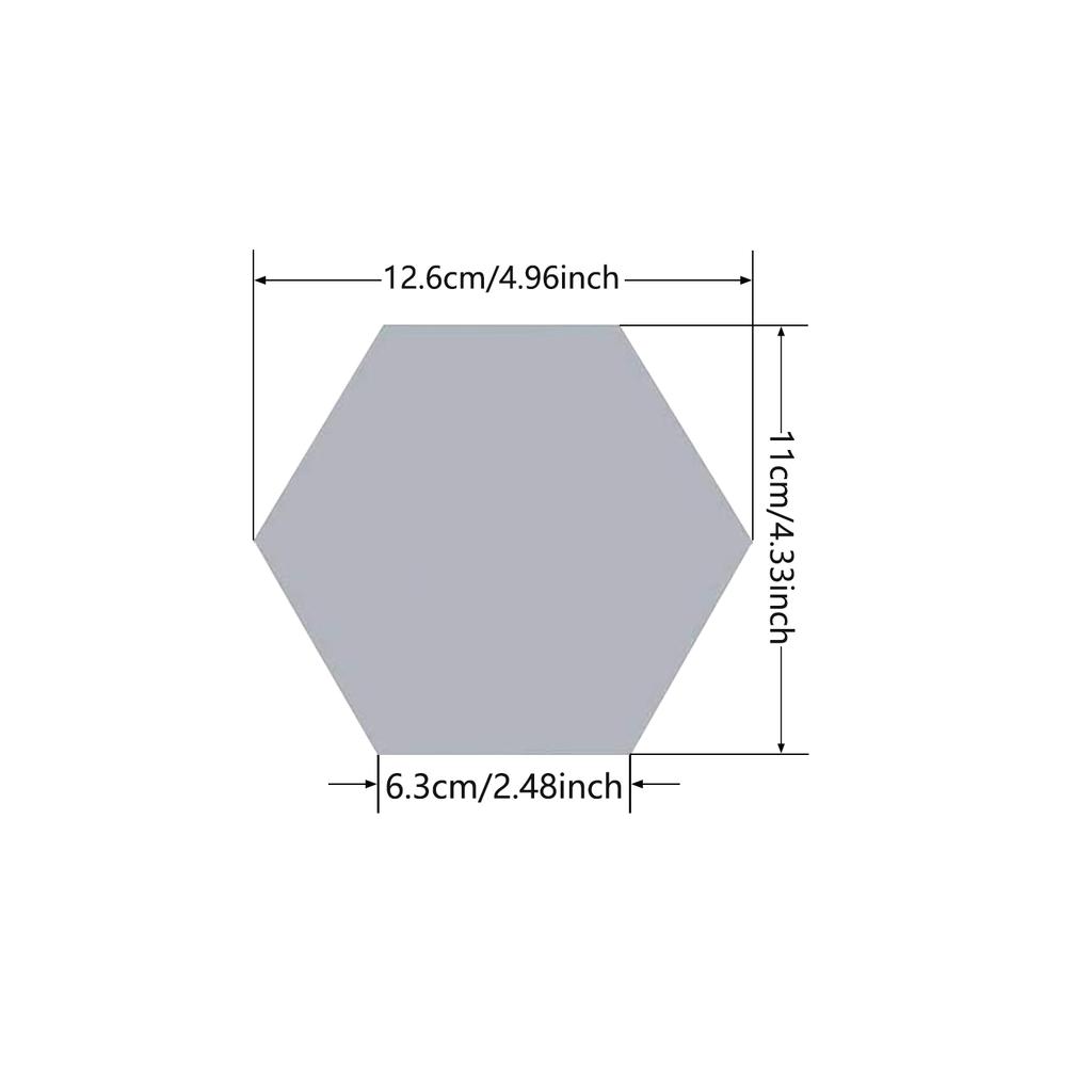 5-20Pcs Silver Hexagon Art Mirror Acrylic Wall Stickers with for DIY Home Art Bedroom Living Room Wall Decoration Diameter 4.6cm-23cm