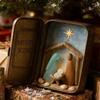 Handmade Mini Christmas Nativity Scene Set Nativity Figurines With Tin Box Sea Glass And Wood Religious Decor Christians Gifts