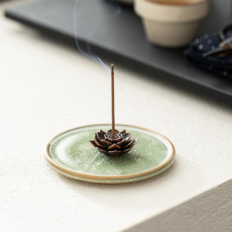 Lotus incense insert ceramic incense insert tray incense rack, line incense tray incense burner household aromatherapy incense holder indoor incense