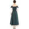 Abito lungo rinascimentale medievale, abito da fata con maniche lunghe a bolla con spalline a contrasto, abbigliamento vintage da donna, festa di Halloween, costumi per eventi pastorali