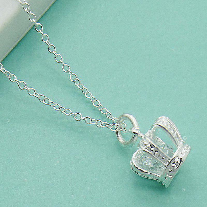 Korean Style Silver Plated Crown Necklace, O-shaped, In Stock