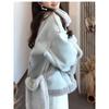 Cappotto invernale da donna in finta pelle scamosciata e pelliccia corto largo stile coreano giacca spessa capospalla senza borsa