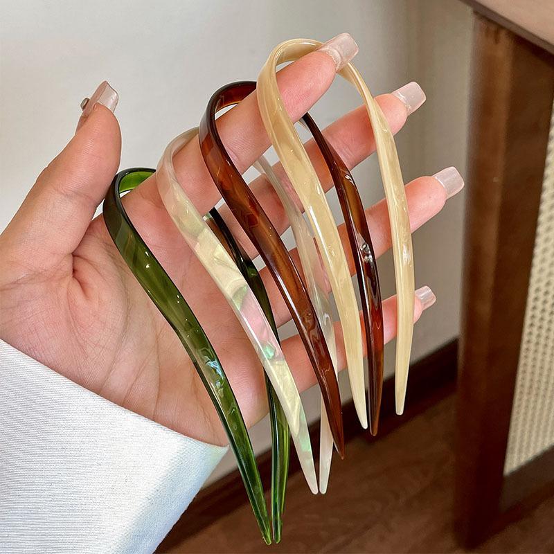 2023 Ny vintage U-formede hårnåler Utsøkt acetat hårklemme Mote gjør-det-selv-hårgrep Barrettes For kvinner Hårtilbehør Hodeplagg