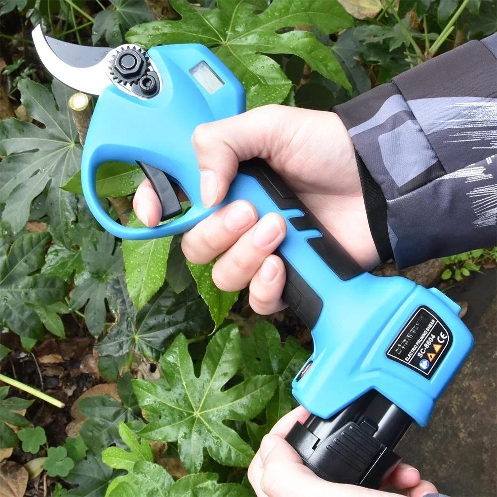 28mm Cordless Electric Pruning Shears Portable Branch Cutting Scissors Efficient Garden Bonsai Trimming Tool