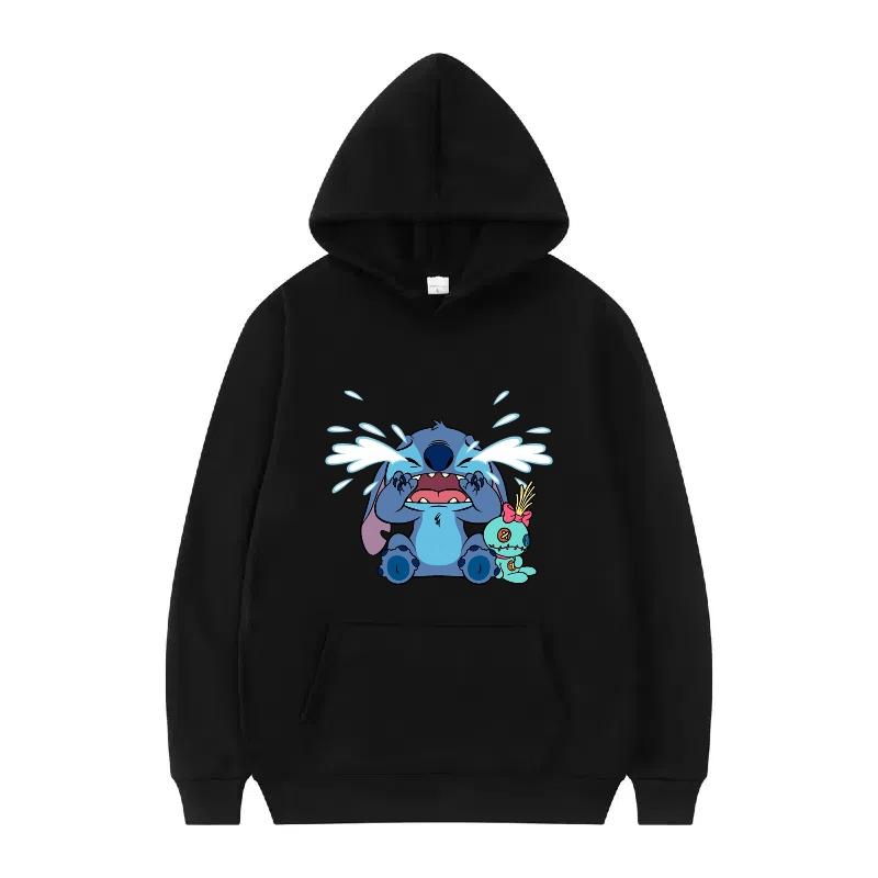 Disney Stitch Pattern Women Hoodies Fashion Sporty Y2k Loose Grey Tops Clothing Pullovers Ladies Cheap Hoodies Sweatshirts